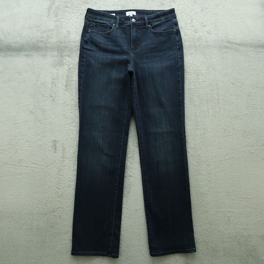 NYDJ Women's Size 10 Blue Mid-Rise Marilyn Straight Denim 31" Inseam
